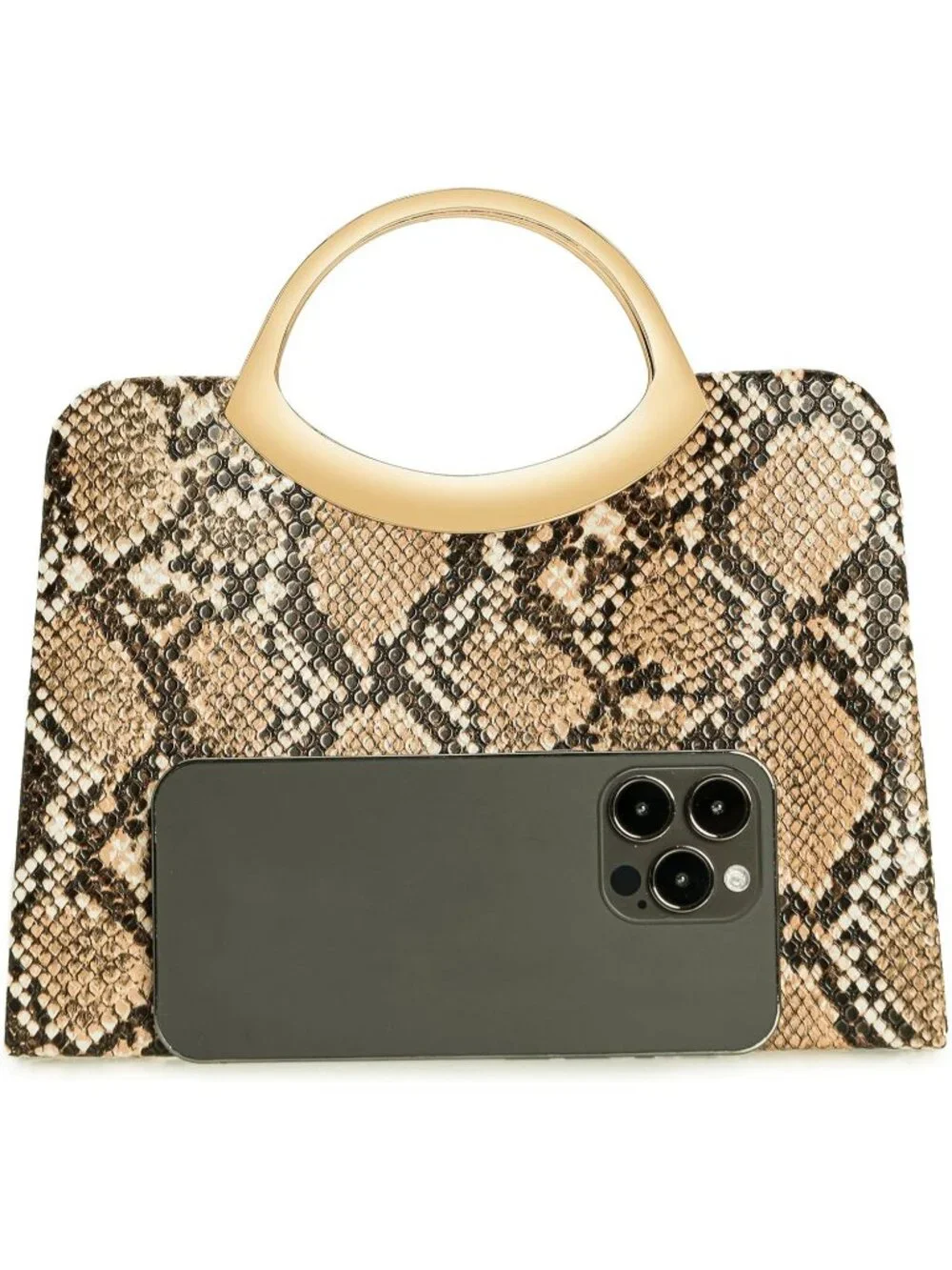 👜Women's Snake Beige Small Dressy Evening Handbag Circle Handle Elegant Purse